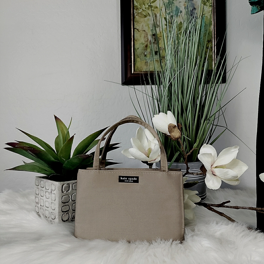 kate spade taupe mini tote bag